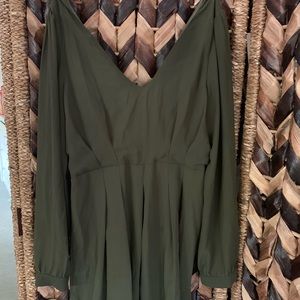 Olive green long sleeve romper size M